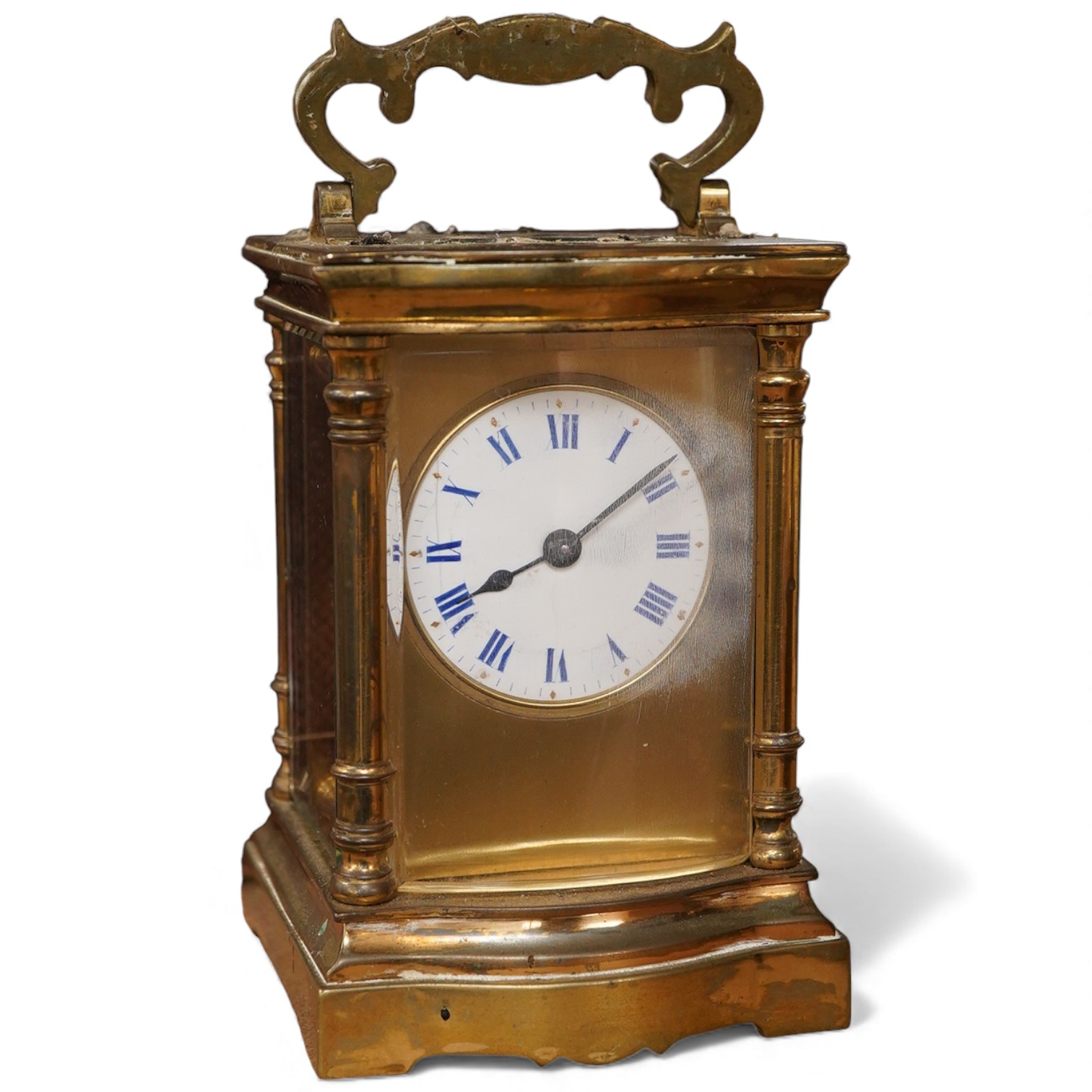A cased carriage timepiece - 11.5cm high